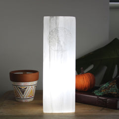 Selenite Block Lamp 25cm - Tree of Life product image