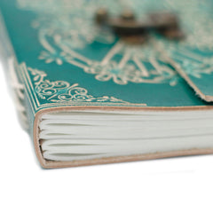 Leather Green Peace with Lock Notebook (7x5") product image 8