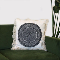 Traditional Mandala Cushion Cover - 45x45cm - black product image 2