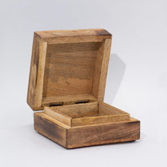 Med Square Box 13.5x13.5x6cm - Mushroom Design Teal product image