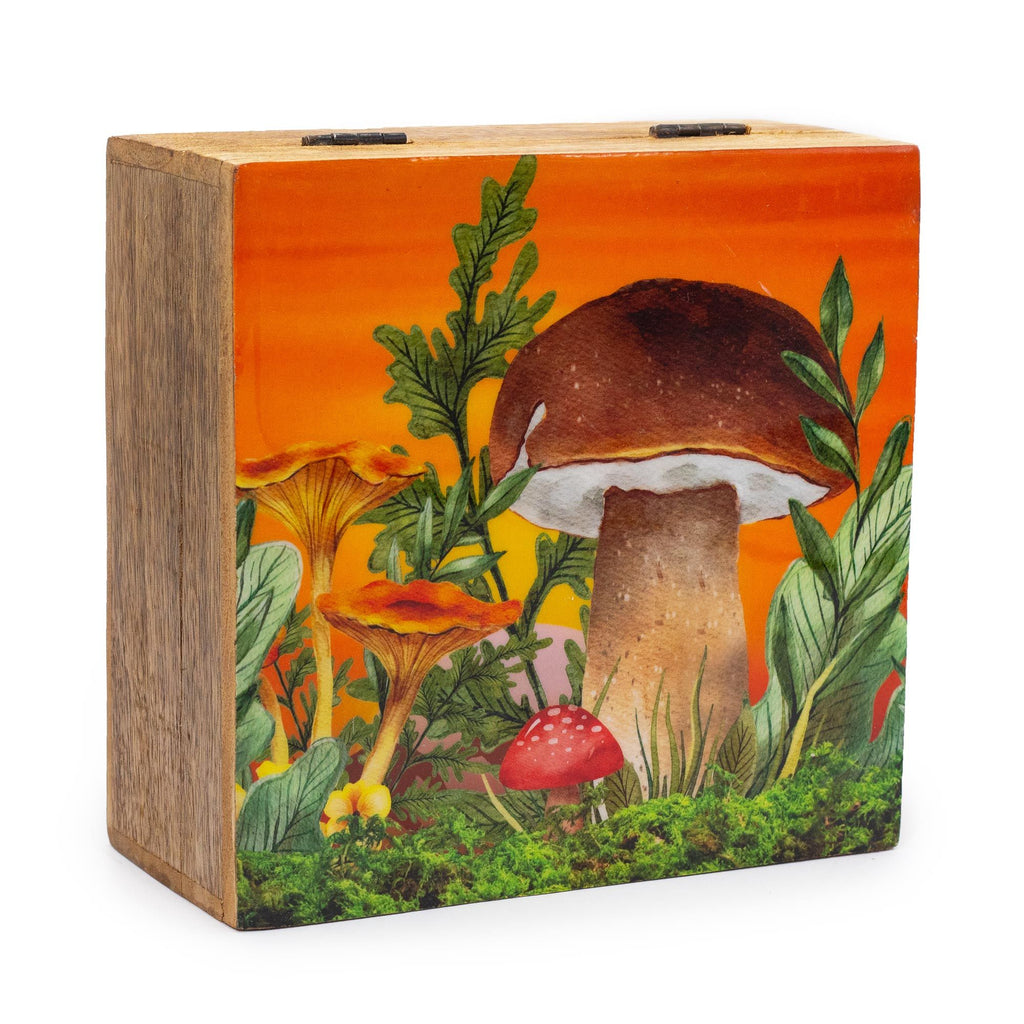 Big Square Box 15x17.5x8cm - Mushroom Design Maroon product image 2