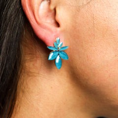 Teal Green - Vintage Glass - Flowers - Earrings product image 3