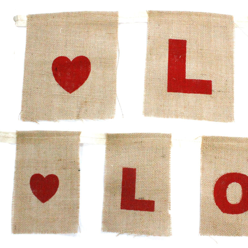 Natural Bunting I LOVE YOU (large with hearts) product image