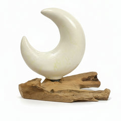 DriftGlow Lamp Crackle Half Moon Shade - Grey product image 2