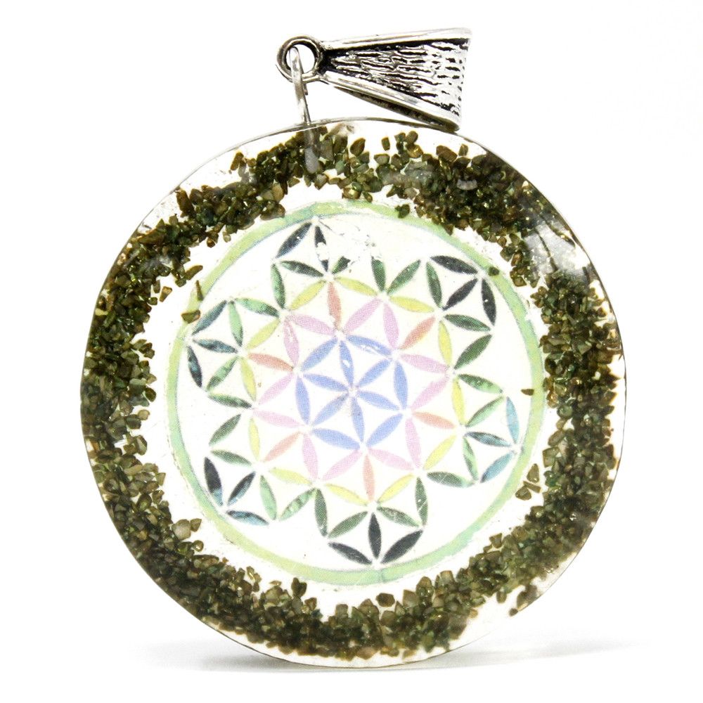 Orgonite Power Pendant - Greenstone Mandala product image