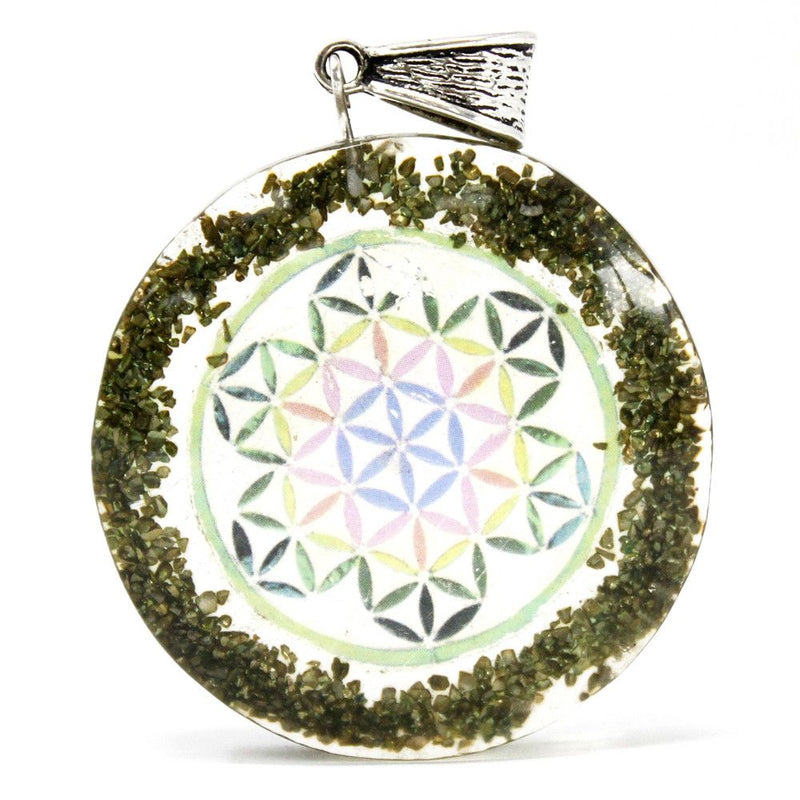 Orgonite Power Pendant - Greenstone Mandala product image
