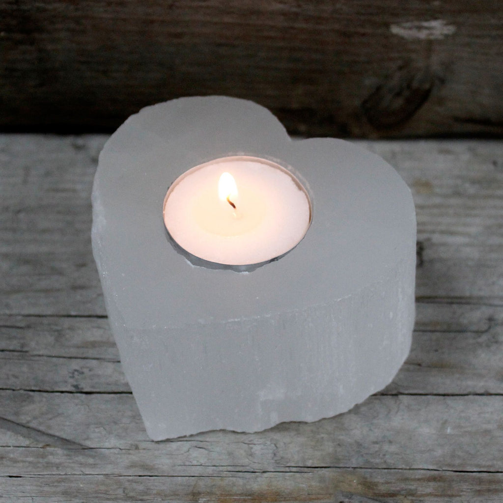 Selenite Heart Candle Holder product image 4