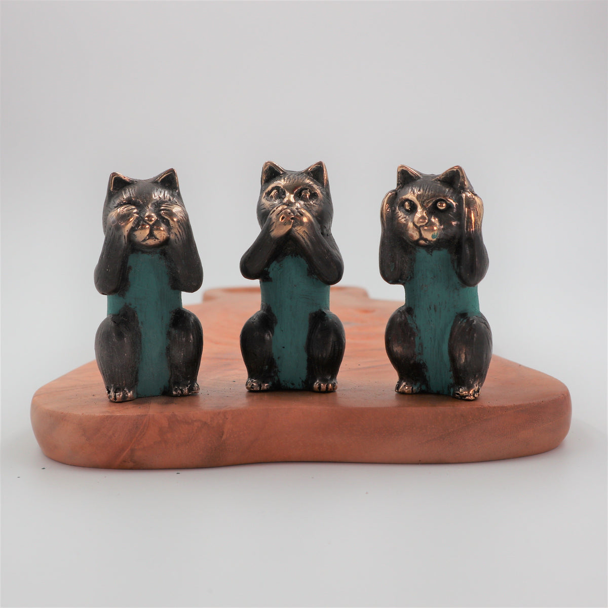 Set of 3 - See No, Hear No, Speak No Evil - Brass Cats product image 4