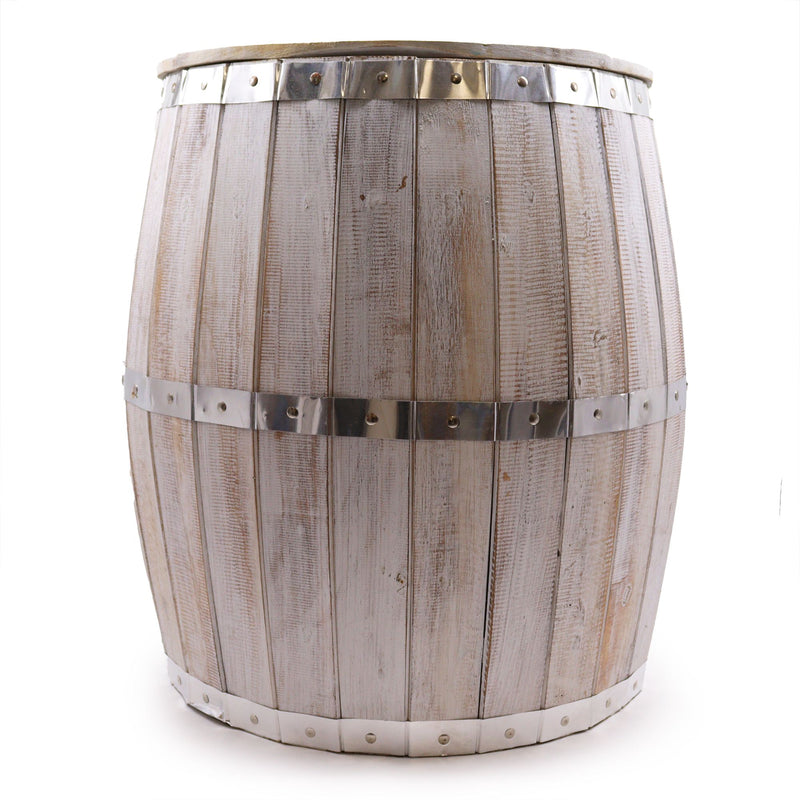 Beer Barrel Table – Whitewash Wood 60 x 48.5 cm product image