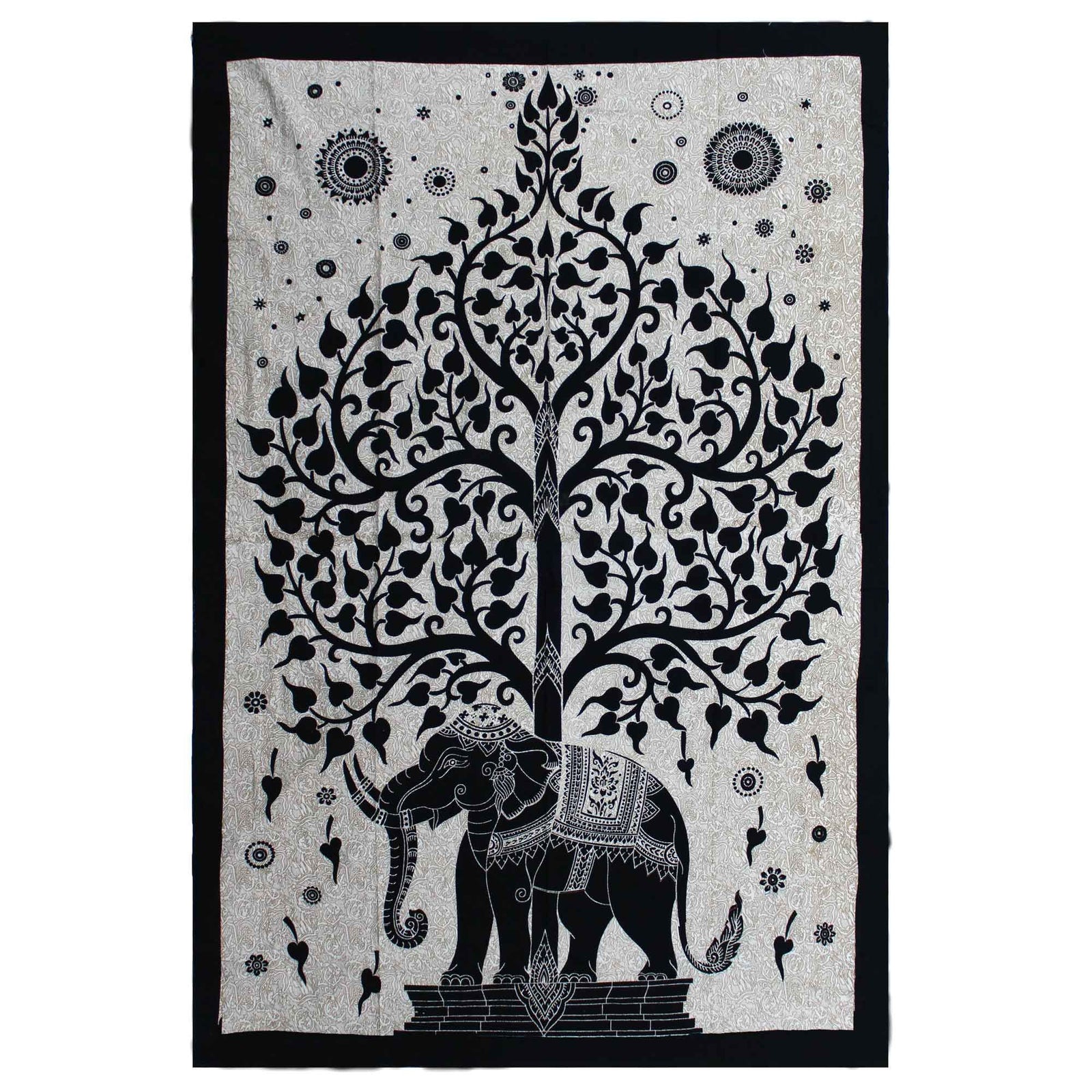 Single Cotton Bedspread + Wall Hanging - Mono - Elephant Tree product image