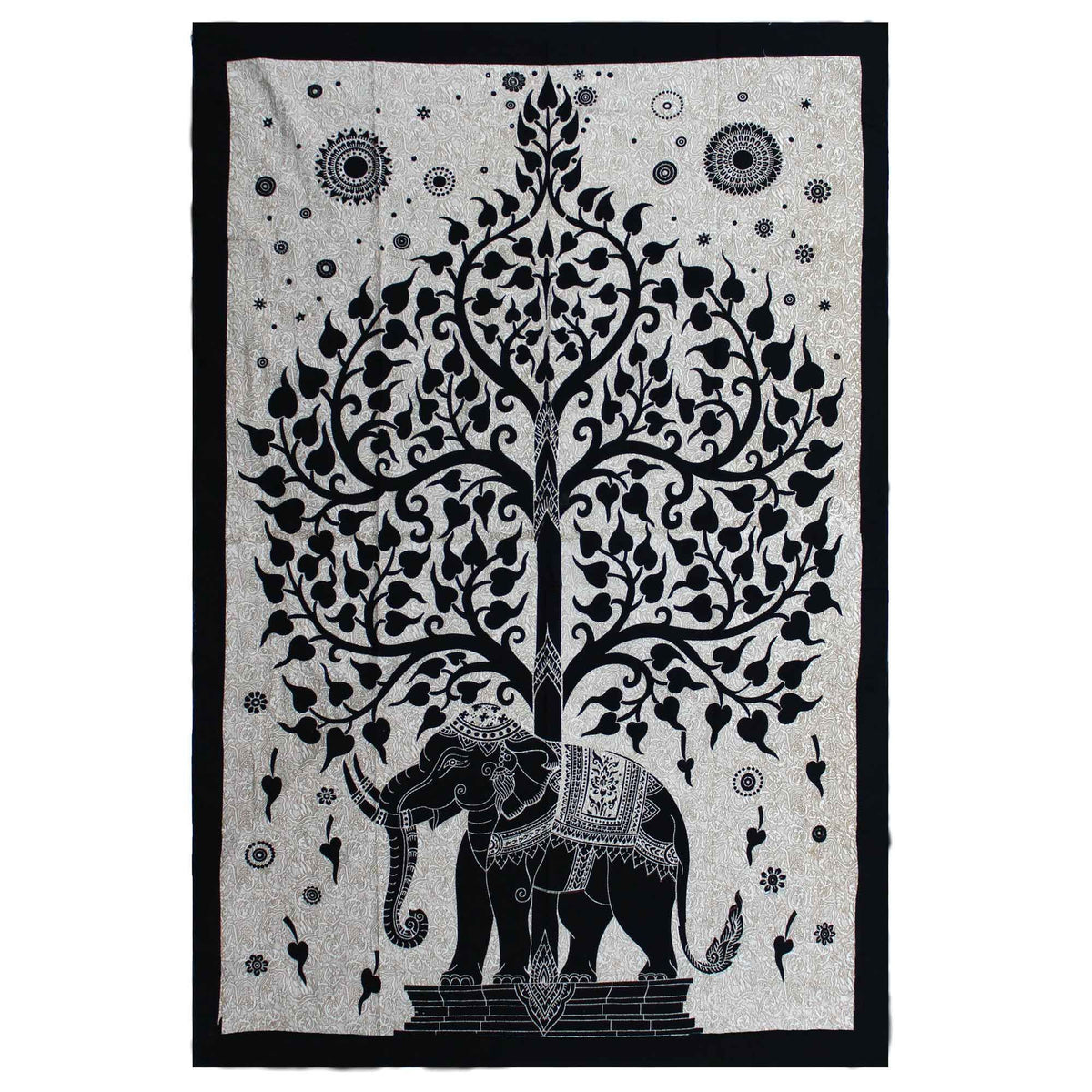 Single Cotton Bedspread + Wall Hanging - Mono - Elephant Tree product image