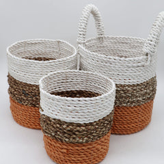 Seagrass Basket Set - Orange / Natural / White product image 4