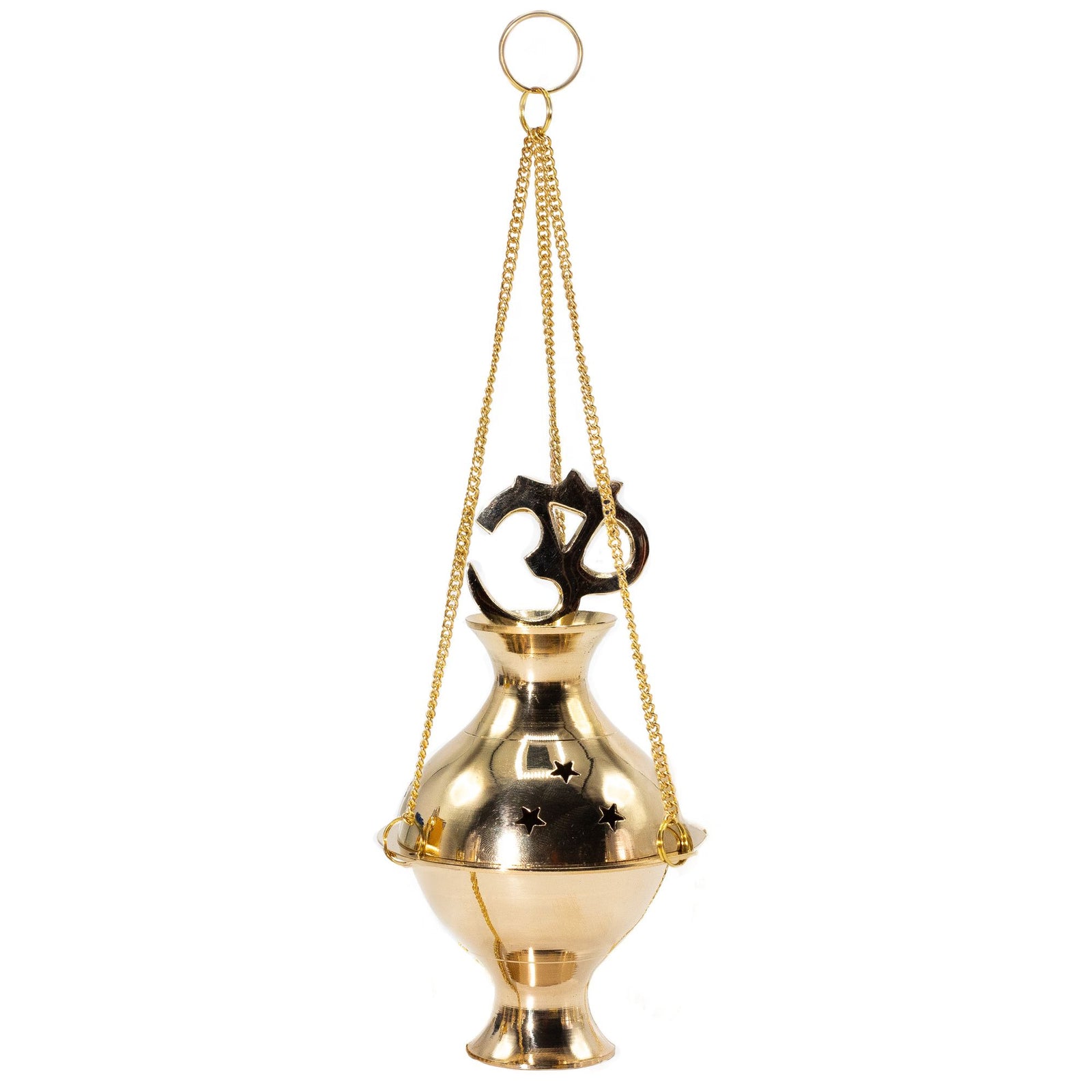 Hanging Brass Incense Burner - Om product image
