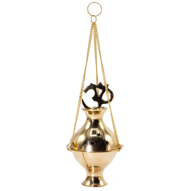 Hanging Brass Incense Burner - Om product image