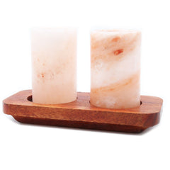 Set of 2 Himalayan Salt Shot Glasses & Wood Serving Stand product image 5