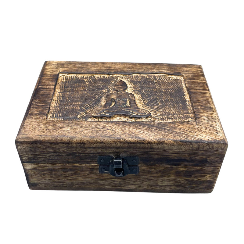 Medium Wooden Keepsake Box 15x10x6cm - Buddha product image