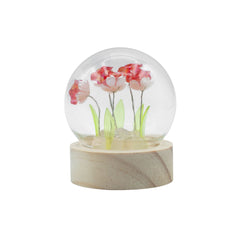 Floral Glow Garden Dome - 5 Red Roses - LED Battery product image 4