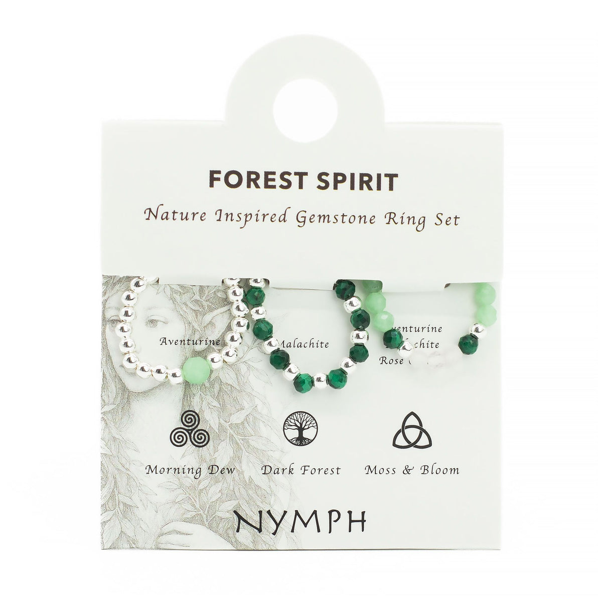 Nymph Spirit Gemstone Ring Set - Forest Spirit product image 3
