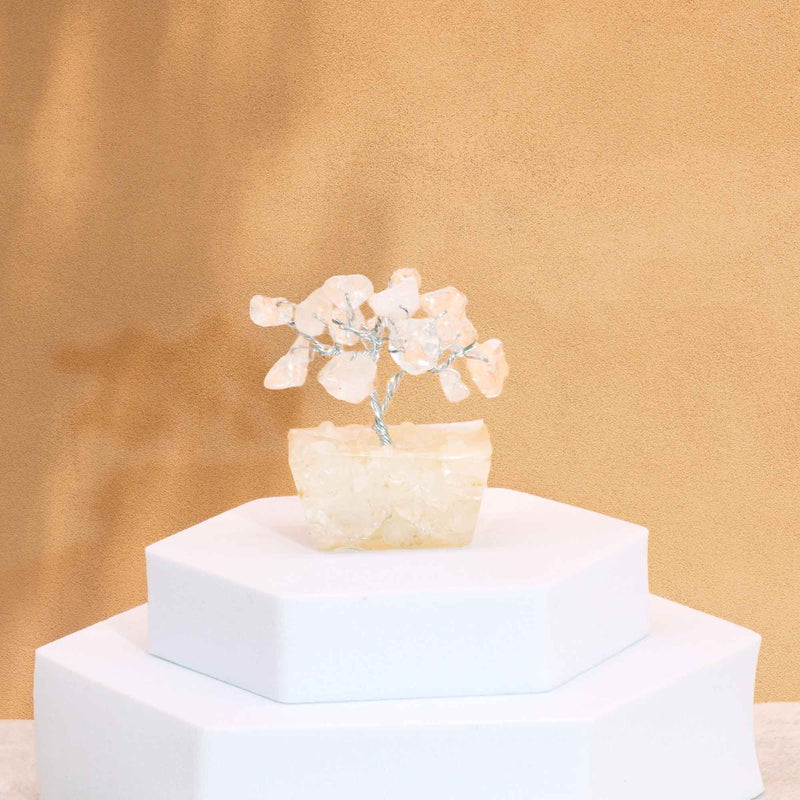 Mini Gemstone Tree On Orgonite Base - Rock Quartz (15 stones) product image