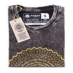 Nomad Sari Stonewashed Cotton T-Shirt – Mandala – Dark Grey – Small product image 3