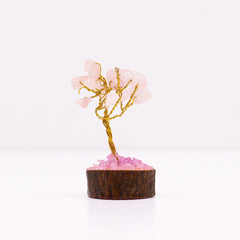 Mini Gemstone Tree On Wood Base - Rose Quartz (15 stones) product image 3