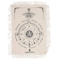 Ancient Witch Pendulum Divination Cloth - Mystic Moth - Natural & Black product image