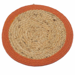 Natural Place Mat - Jute & Cotton 30cm - Clay Border product image