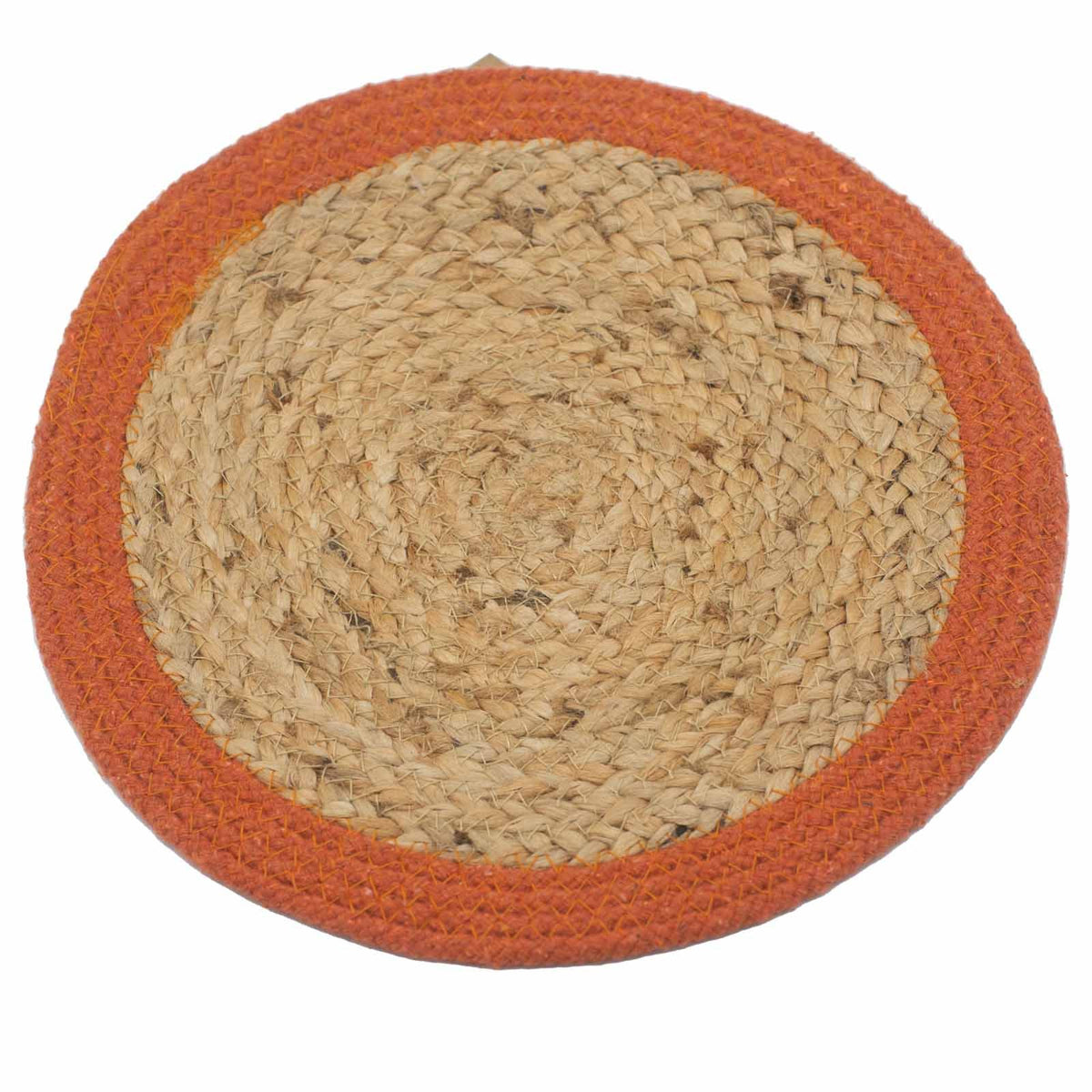 Natural Place Mat - Jute & Cotton 30cm - Clay Border product image