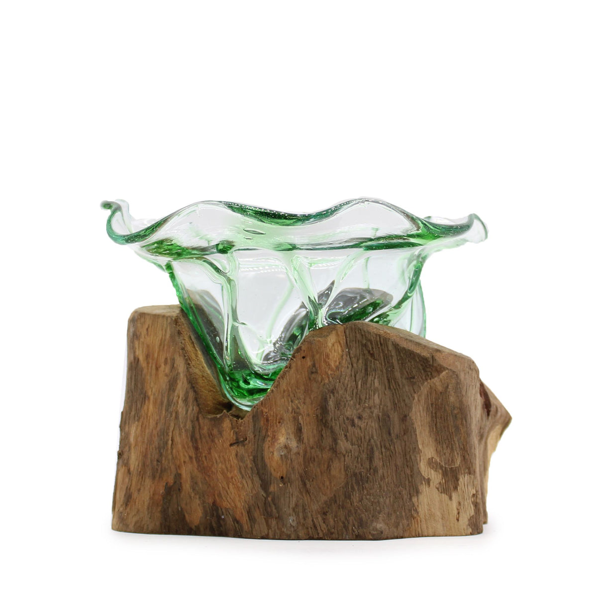 Recycled Beer Bottles - Large Fancy Sweet Bowl on Wood product image