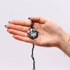 Laced Gemstone Hexagon Pendant - Moss Agate product image 3