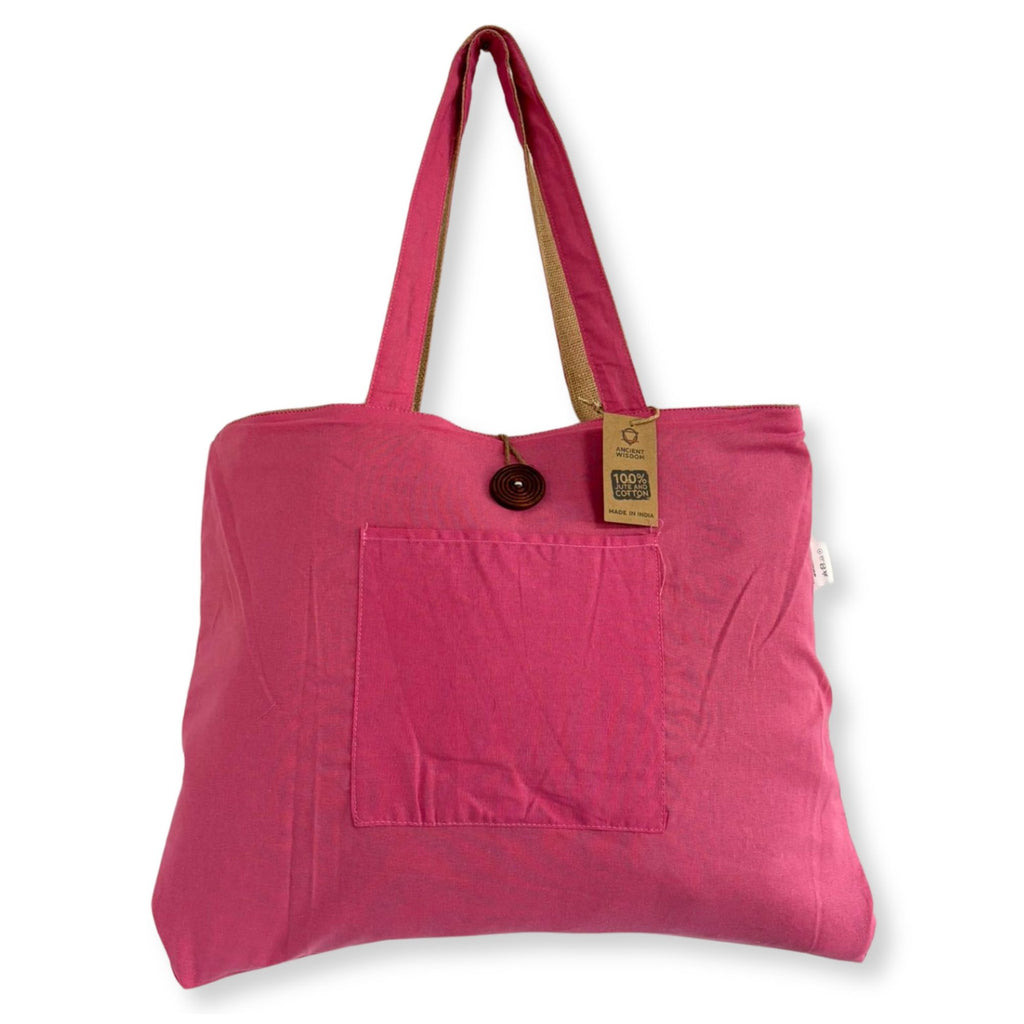Jute & Cotton Reversible Big Bag - Pink product image 6