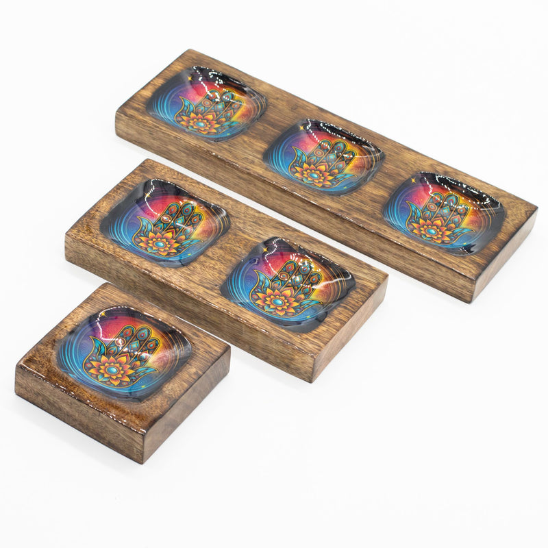 Med Enamelled Mango Tray Set - Hamsa product image