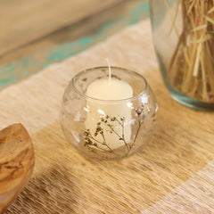 Natural Floral Glass - Bowl Candle Holder - Margarita - (8x10cm) product image 11