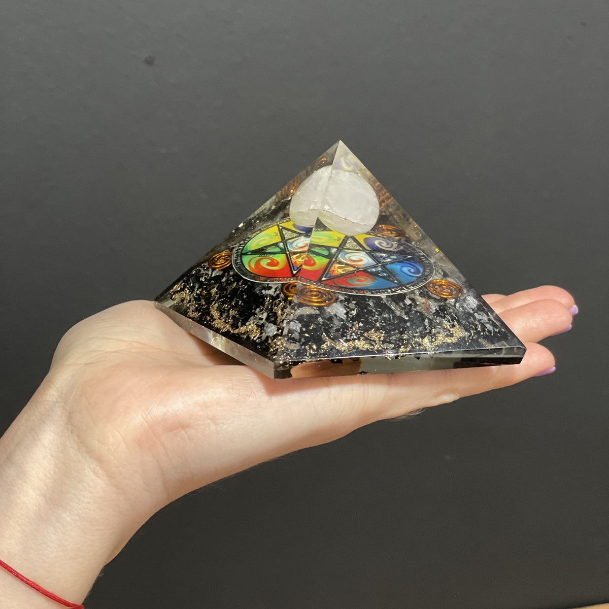 Orgonite Pyramid - Midnight Pentagon - 70mm product image 2