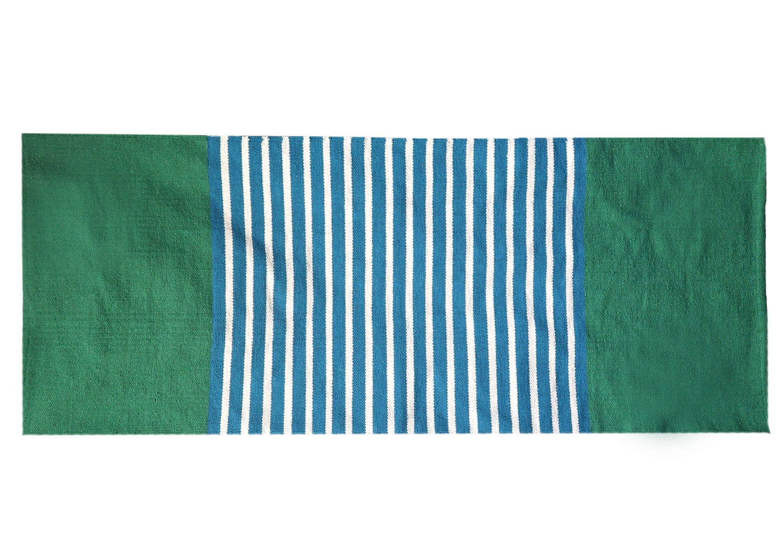 Indian Cotton Rug - 70x170cm - Blue/ Green product image