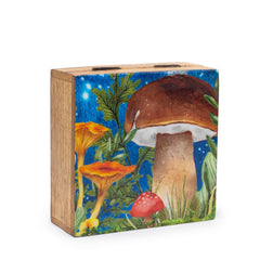 Med Square Box 13.5x13.5x6cm - Mushroom Design Teal product image 2