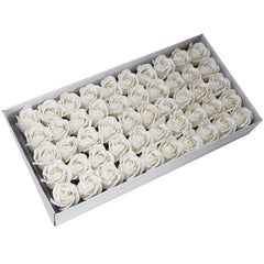 Craft Soap Flowers - Med Rose - White product image 2