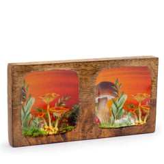 Double Trinket Tray 20x10x2.5cm - Mushroom Design Maroon product image 4