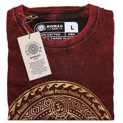 Nomad Sari Stonewashed Cotton T-Shirt – Chakra – Maroon – Large product image 2