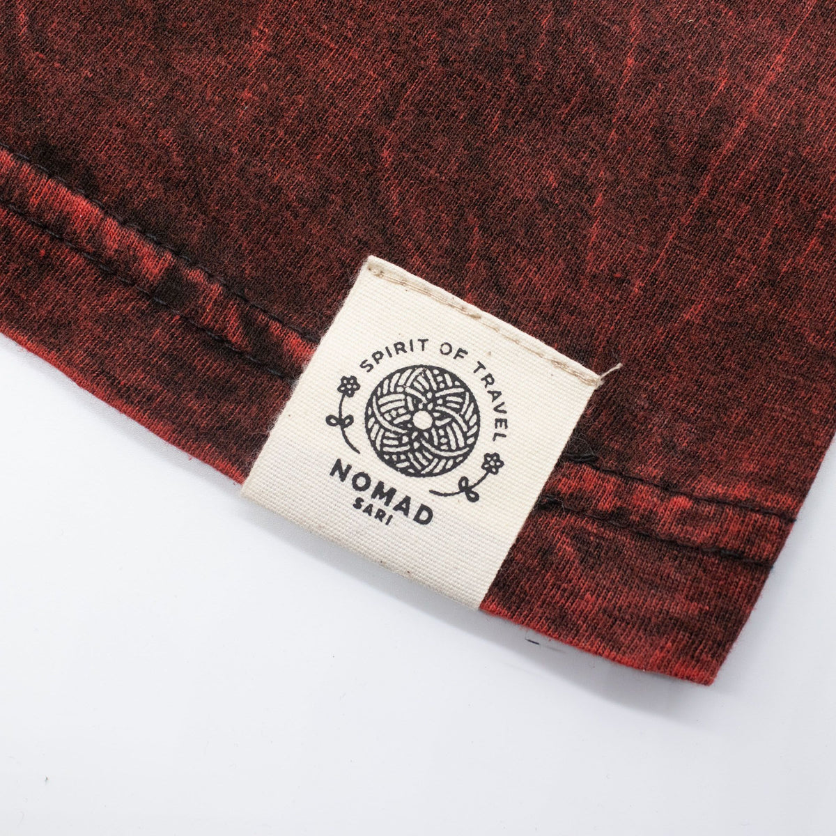 Nomad Sari Stonewashed Cotton T-Shirt - Dragon Mandala - Maroon - Large product image 5