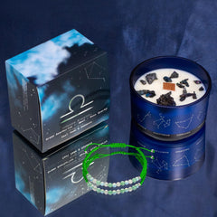 Zodiac Crystal Candle with Gemstone Bracelet - Libra product image 2