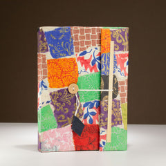 Lokta Patchwork Notebook – Large (21x15cm) – 45 Leaves – Includes Bookmark – Multi Colour product image 5