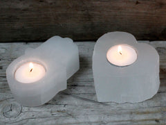 Selenite Heart Candle Holder product image 3