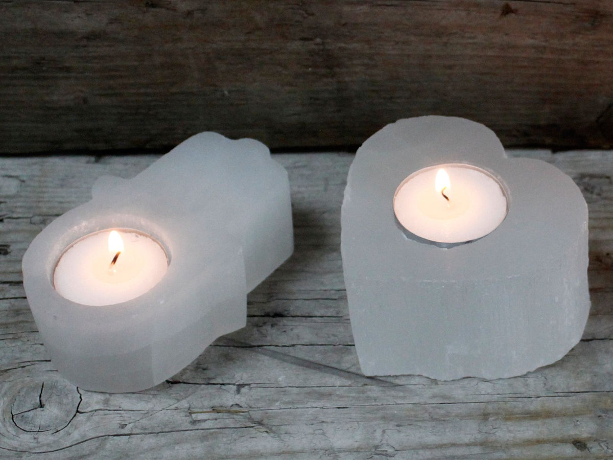 Selenite Heart Candle Holder product image 3