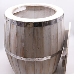Beer Barrel Table – Whitewash Wood 60 x 48.5 cm product image 2