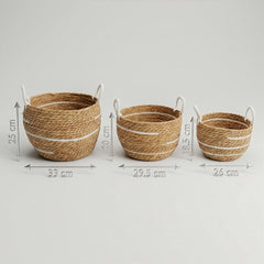 Cotton & Seagrass Large Baskets – Natural Stripes – Set of 3 product image 9