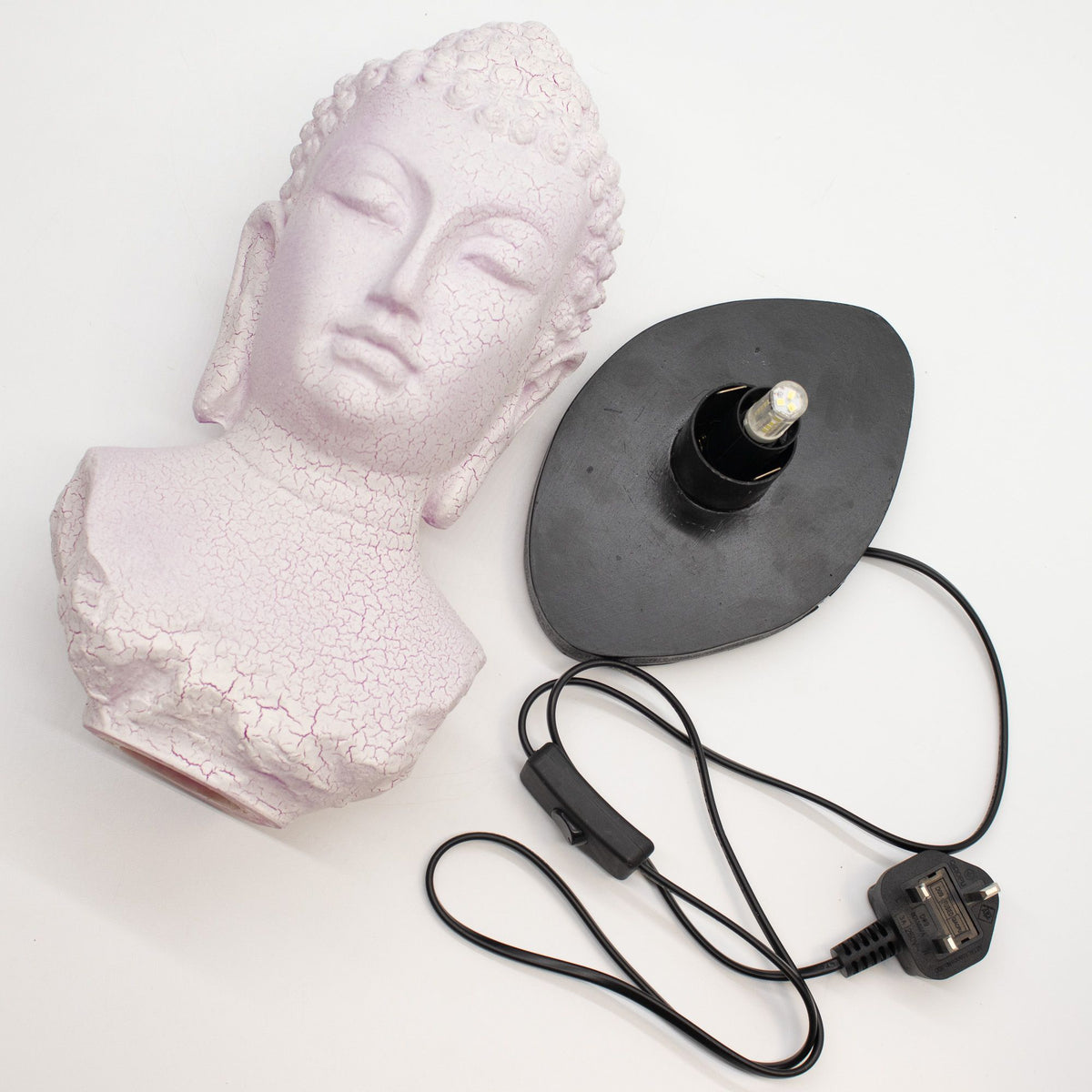Buddha Bust Lamp Cherry Crackle - Oval stand product image 6