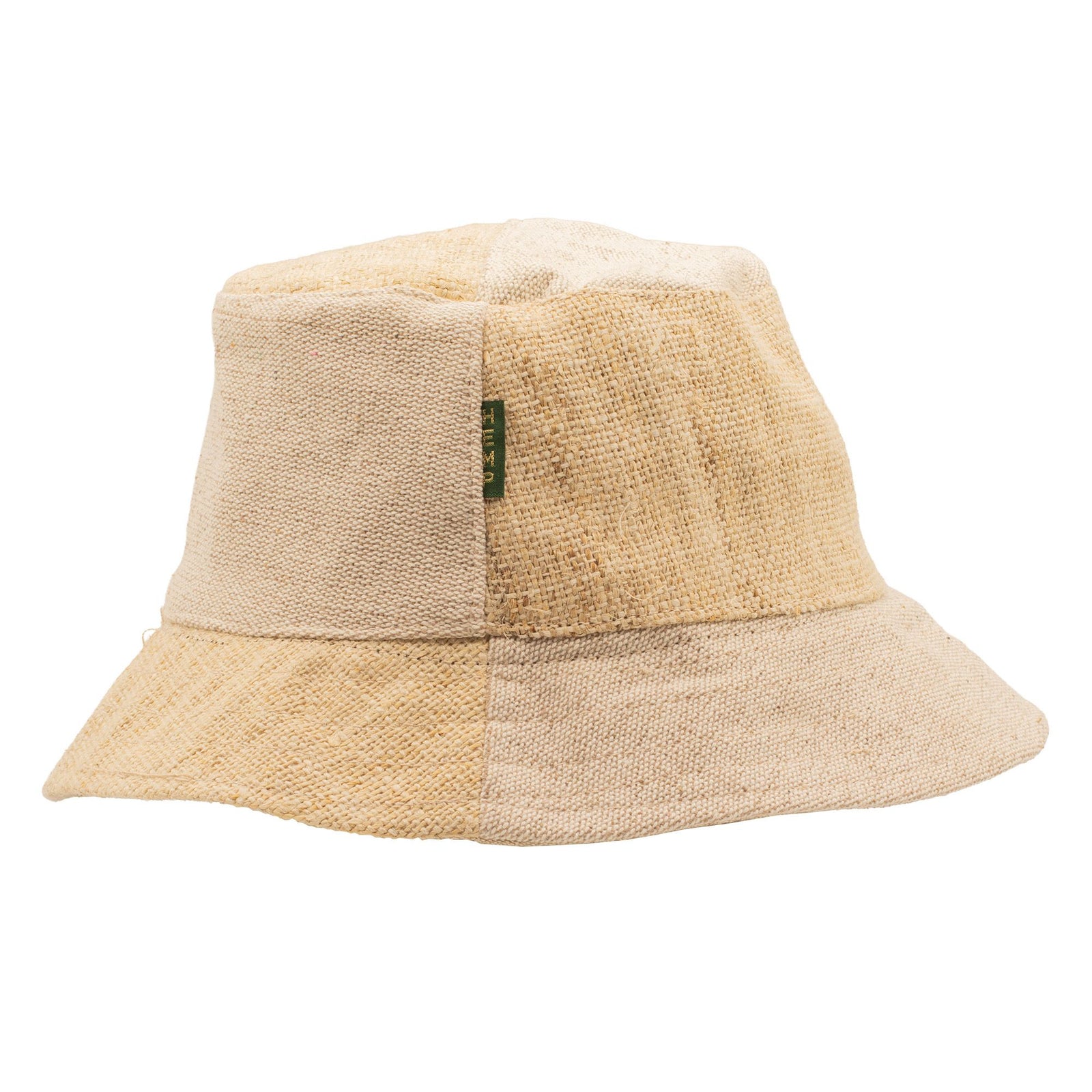 Patched Hemp & Cotton Boho Festival Hat - Natural product image