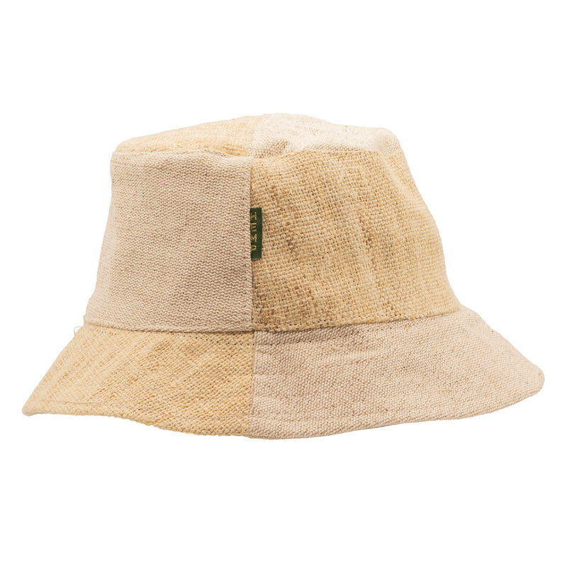 Patched Hemp & Cotton Boho Festival Hat - Natural product image