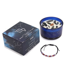 Zodiac Crystal Candle with Gemstone Bracelet - Virgo product image 3